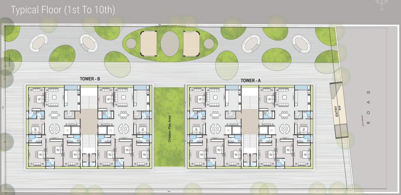  surya green spaces Block A And Block B Cluster Plan from 1st to 10th Floor
