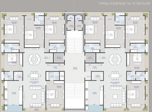  surya-green-spaces Block A Cluster Plan from 1st to 10th Floor