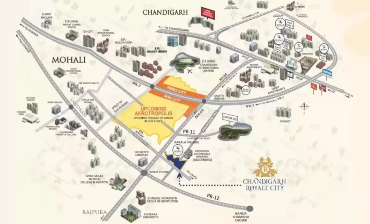  royale chandigarh royale city Location Plan