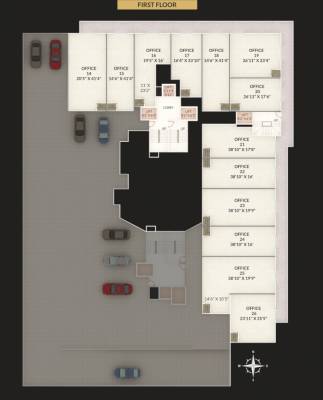  shiny-gold Wing A & B Cluster Plan for 1st Floor