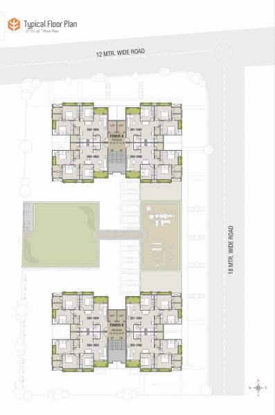 Tower A & B Cluster Plan from 2nd to 10th Floor sahajanand-elegance Tower A & B Cluster Plan from 2nd to 10th Floor