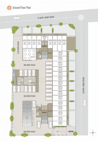 Tower A & B Ground Cluster Plan sahajanand-elegance Tower A & B Ground Cluster Plan