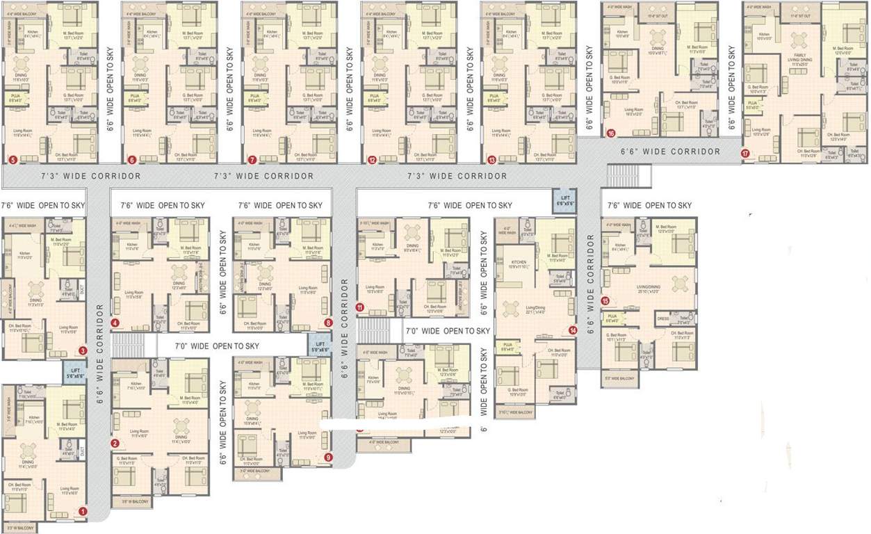  sree vista Residential Block A Typical Cluster Plan