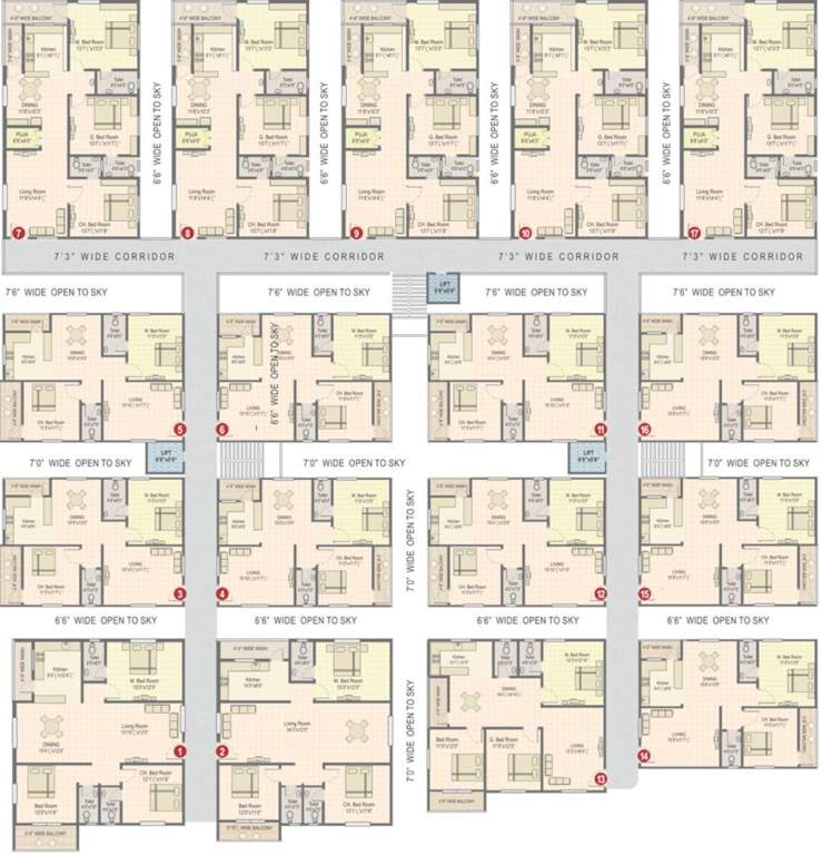  sree vista Residential Block B Typical Cluster Plan