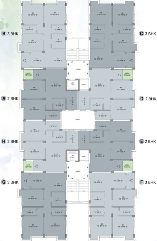  rays Block 2 Cluster Plan  For Typical Floor
