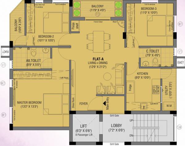  ashmita Ashmita Cluster Plan For Typical Floor