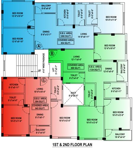  sargam-apartment Sargam Apartment Cluster Plan From 1st To 2nd Floor