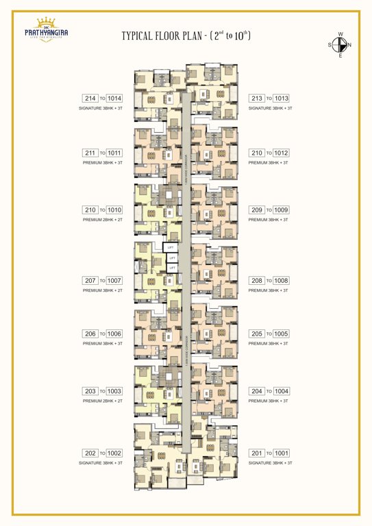 prathyangira DAC Parthyangira Cluster Plan from 2nd to 10th Floor
