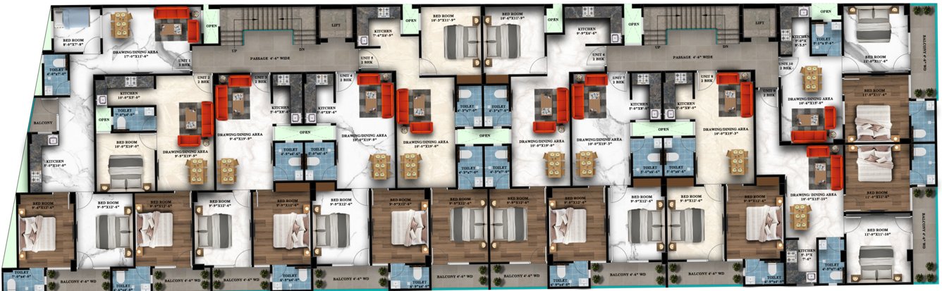  bhrahma apartment Bhrahma Apartment Cluster Plan