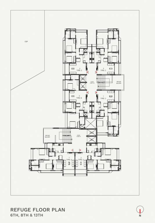  aaradhyam Block A & B Cluster Plan from 6th to 13th Floor