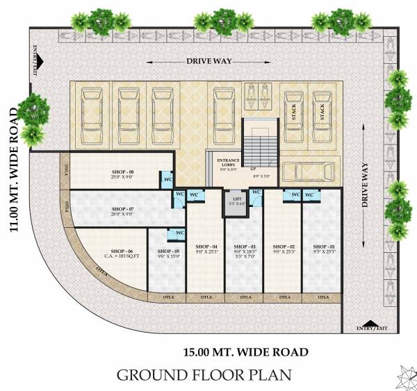  corner Corner Cluster Plan for ground Floor