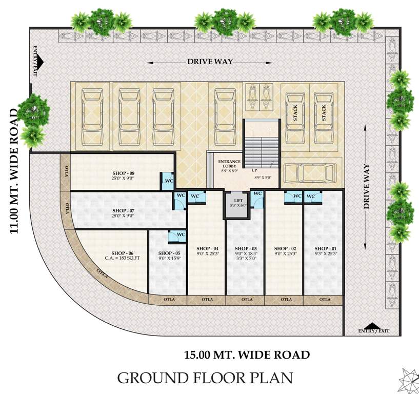  corner Corner Cluster Plan for ground Floor