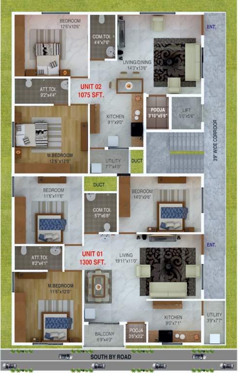  elite Suvedha Elite Cluster Plan from 1st to 4th Floor