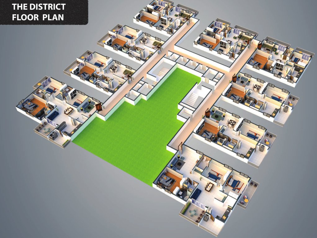  the district The District 3D Cluster Plan from 1st to 39th Floor