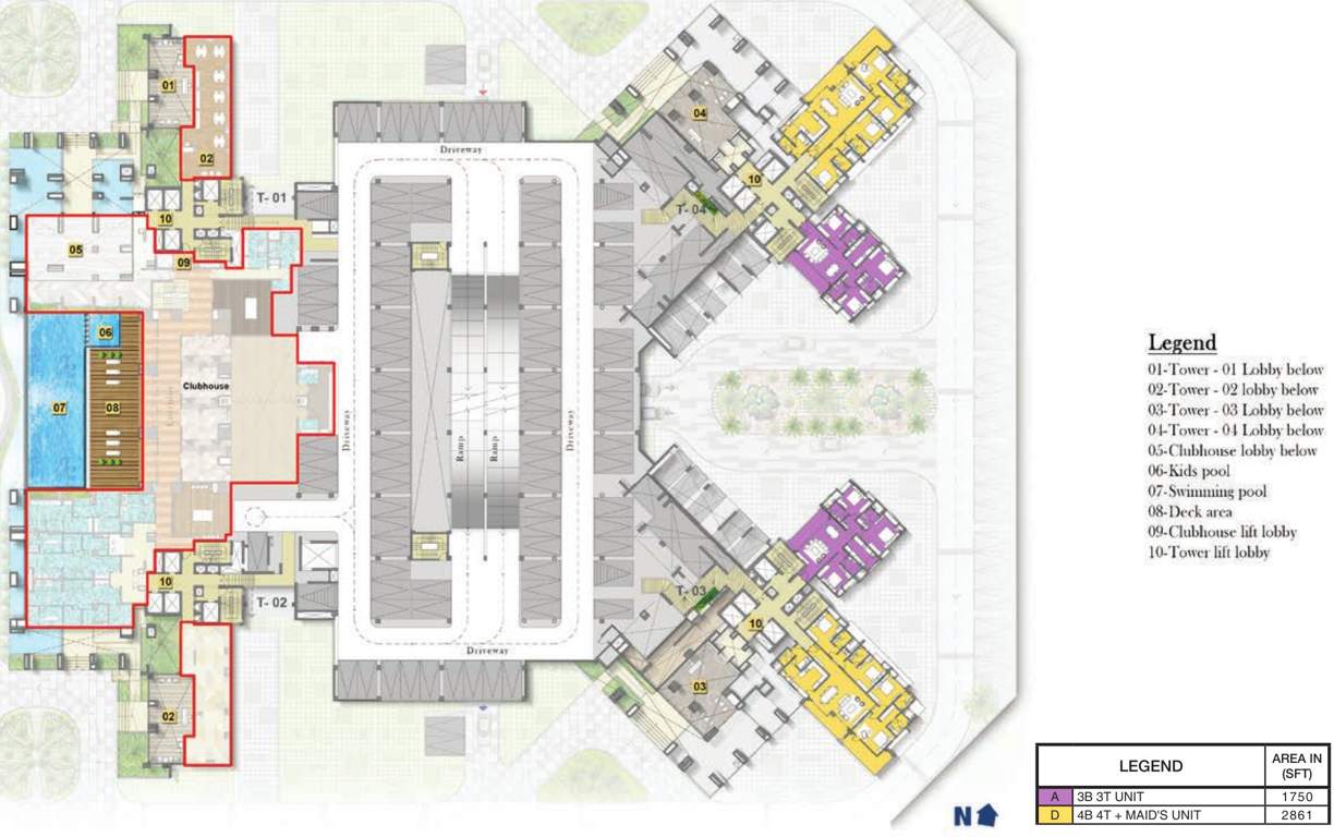  ocian pearl Tower 1 To 4 Cluster Plan For 1st Floor
