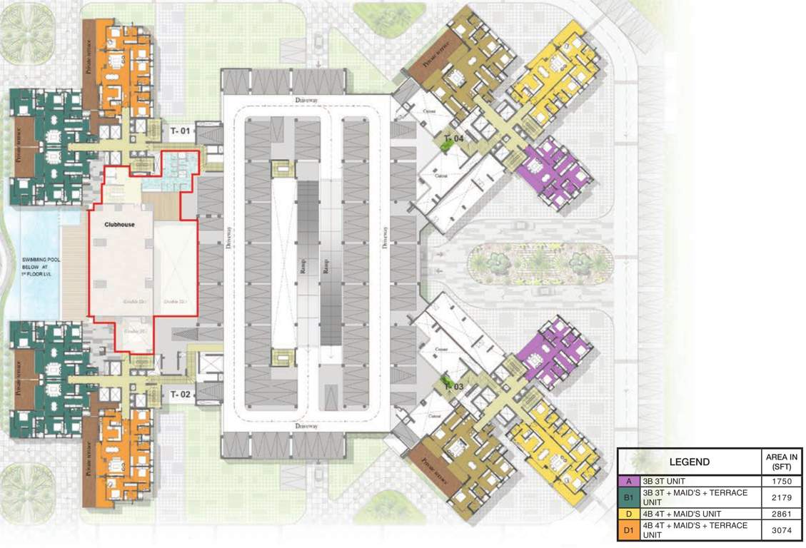  ocian pearl Tower 1 to 4 Cluster Plan For 2nd Floor