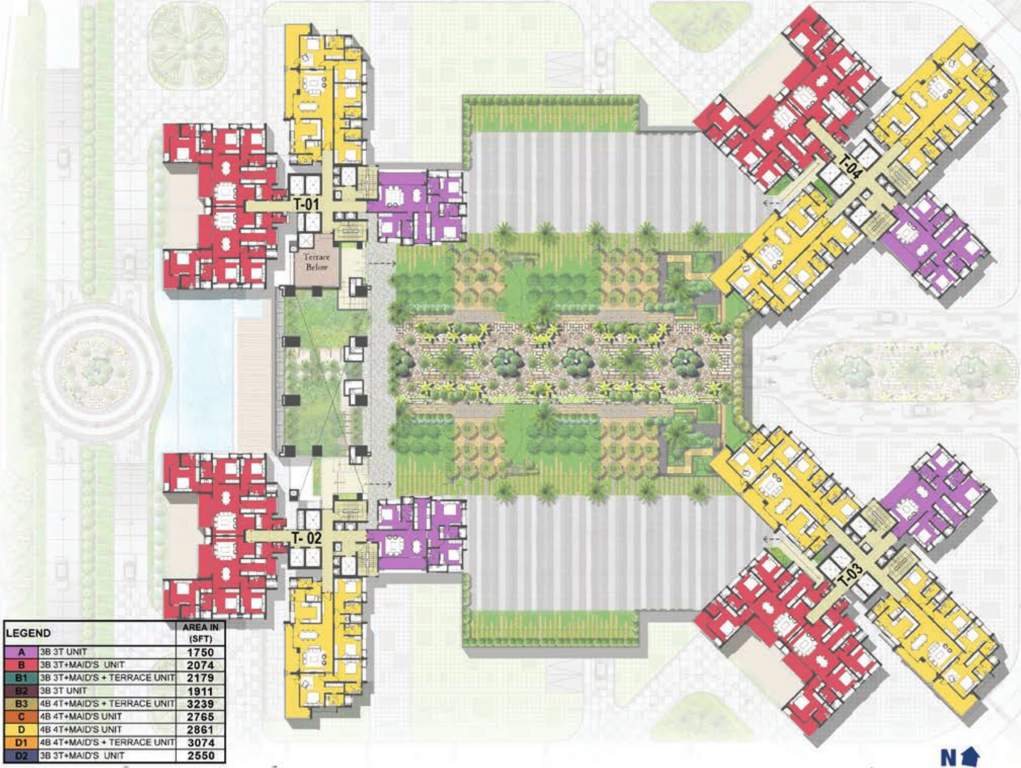  ocian pearl Tower 1 To 4 Cluster Plan For 5th Floor