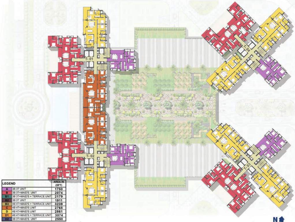  ocian pearl Tower 1 To 4 Cluster Plan From 6th To 16Th Floor And 19th To 28Th Floor Except 17th And 18Th Floor