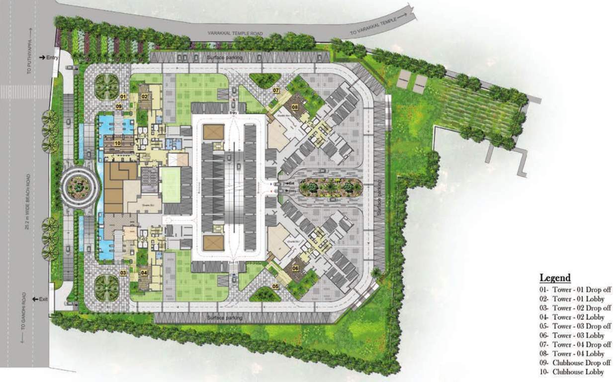  ocian pearl Tower 1 To 4 Ground Cluster Plan