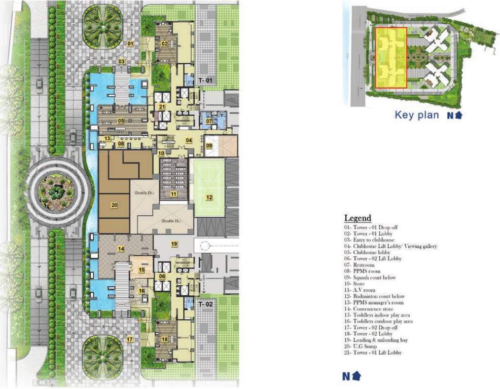  ocian pearl Tower 1 To 4 Ground Cluster Plan For Club House