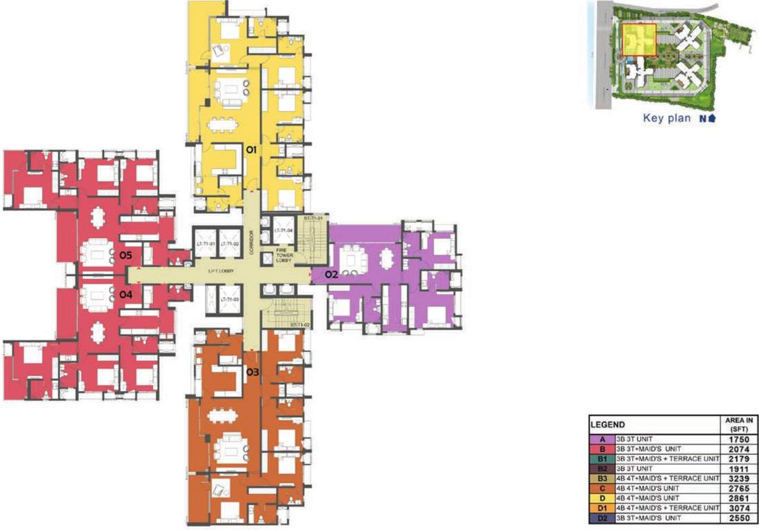 ocian pearl Tower 1 Typical Cluster Plan