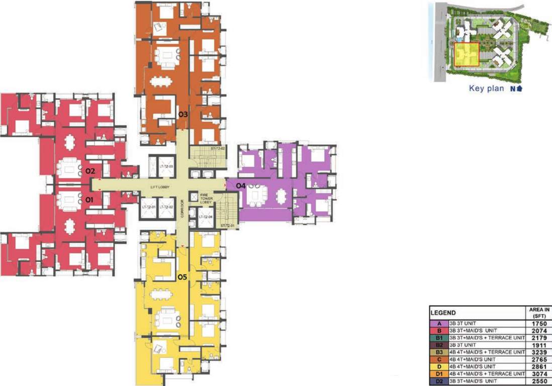  ocian pearl Tower 2 Typical Cluster Plan