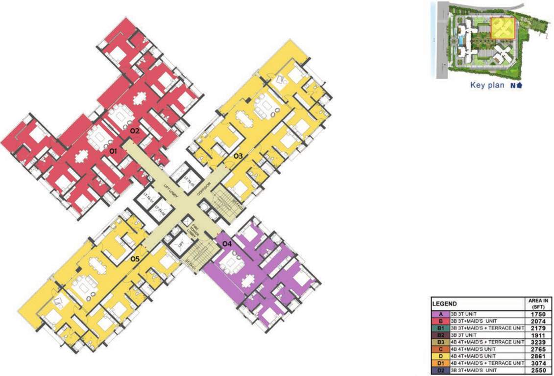  ocian pearl Tower 4 Typical Cluster Plan