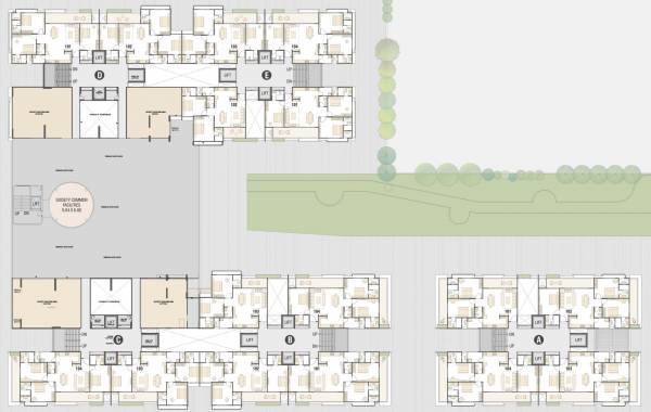  vrundavan-elysia Block A,B,C,D And E Cluster Plan For 1st Floor