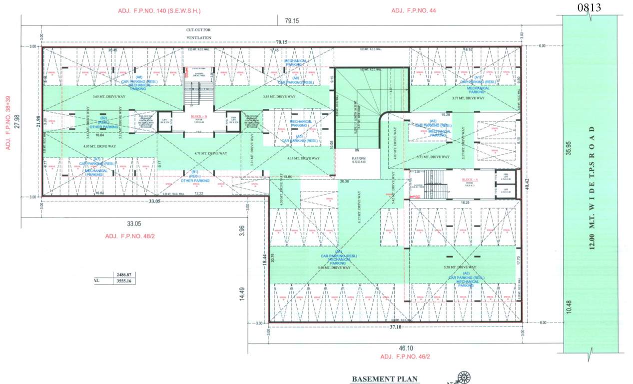  80 Block A And Block B Basement  Cluster Plan