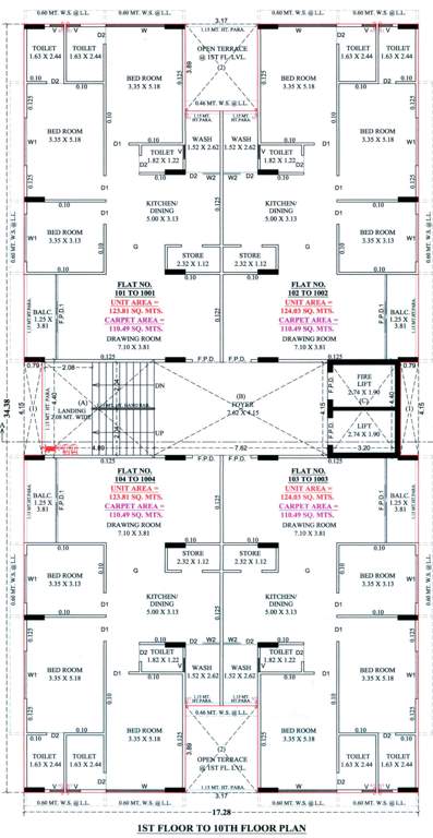 80 Block A And Block B Cluster Plan from 1st to 10th Floor