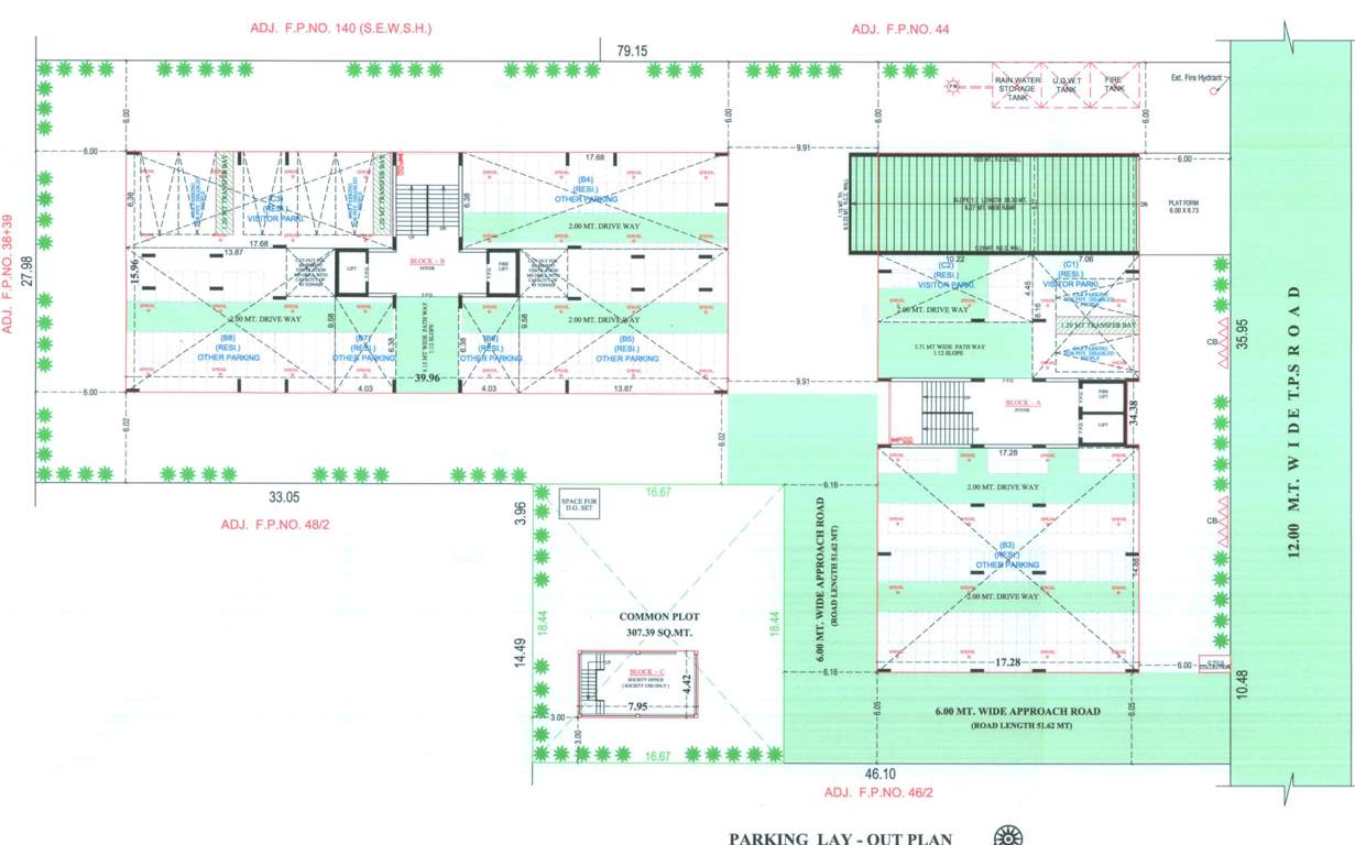  80 Block A And Block B Parking  Cluster Plan