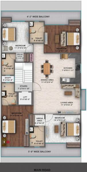  home Cluster Plan from 1st to 4th Floor