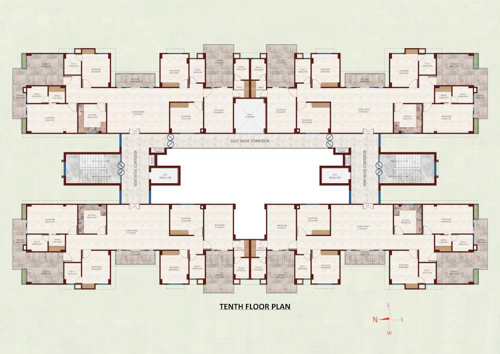  the woods kohinoor The Woods Kohinoor Cluster Plan for 10th Floor