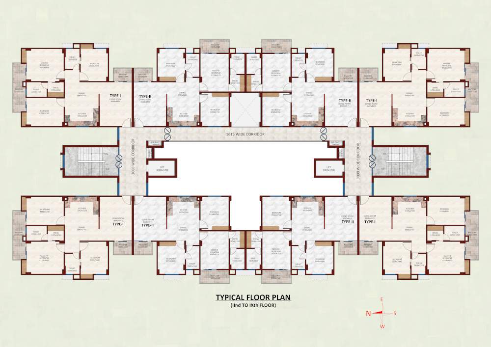  the woods kohinoor The Woods Kohinoor Cluster Plan from 2nd to 9th Floor