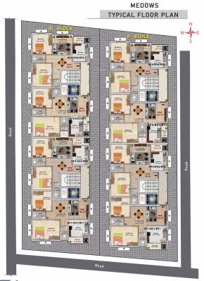  medows Block A And B Cluster Plan For Typical Floor