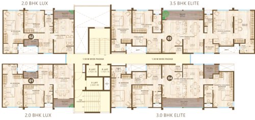  passcode-xtra-life Building L1-14 Floors, Stilt And 15 Th Floor Cluster Plan For Typical Floor