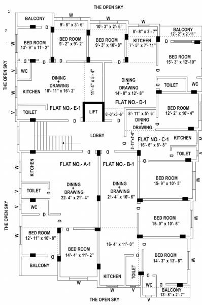 sadhanalaya Sadhanalaya Cluster Plan For Typical Floor