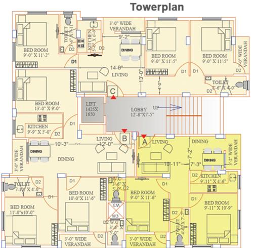  chitrakut-enclave Neelkanth Chitrakut Enclave Cluster Plan from 1st to 4th Floor