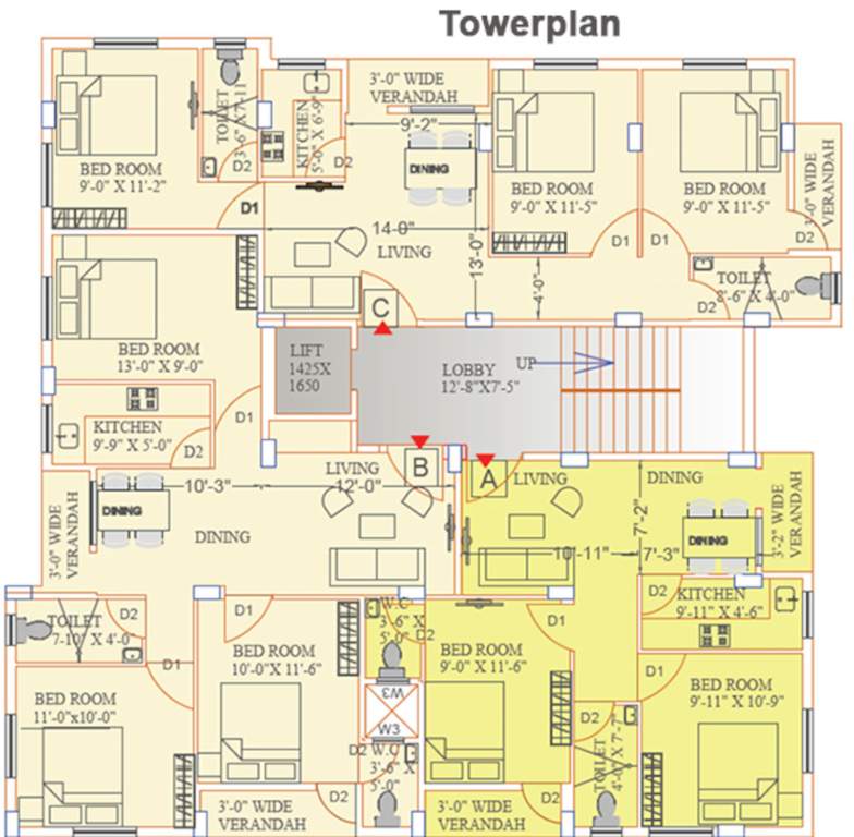  chitrakut enclave Neelkanth Chitrakut Enclave Cluster Plan from 1st to 4th Floor