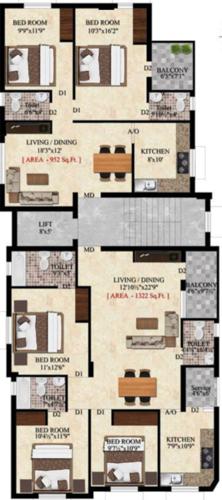  new-little-castle New Little Castle Cluster Plan From 1st To 5th Floor Typical