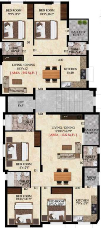  new little castle New Little Castle Cluster Plan From 1st To 5th Floor Typical