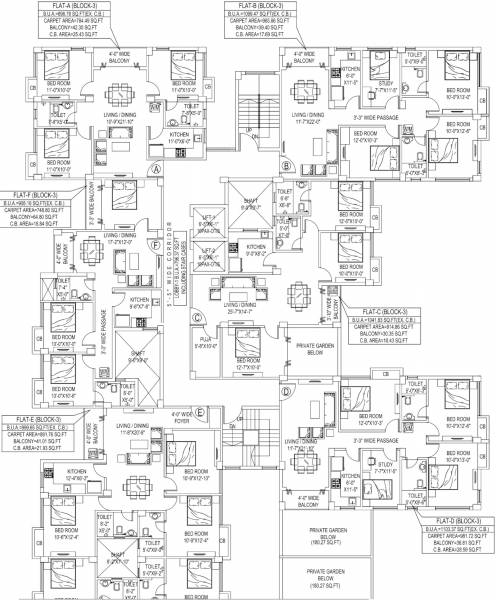  manakamna-7 Block C Cluster Plan For Typical Floor