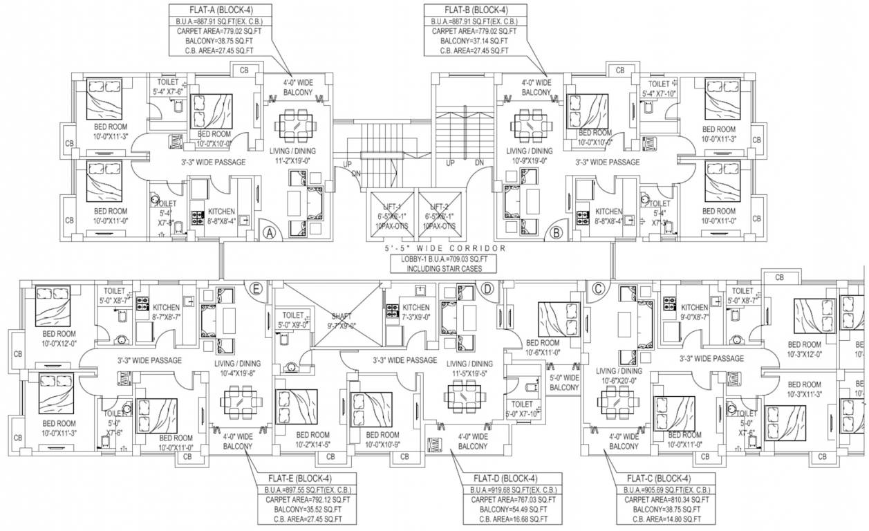  manakamna 7 Block D Cluster Plan For Typical Floor