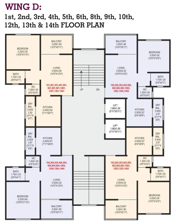  presidency phase ii D Wing Cluster Plan from 1st, 2nd 3rd, 4rth, 5th, 6th, 8th, 9th, 10th, 12th And 13th 14th Floor