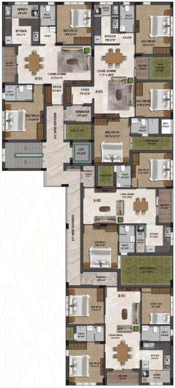  garden wood Block A Cluster Plan For 1st Floor