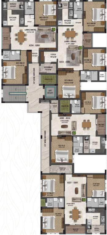  garden wood Block A Cluster Plan From 2nd To 3rd Floor