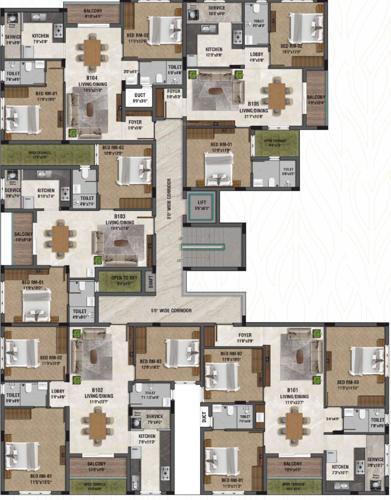  garden-wood Block B Cluster Plan For 1st Floor