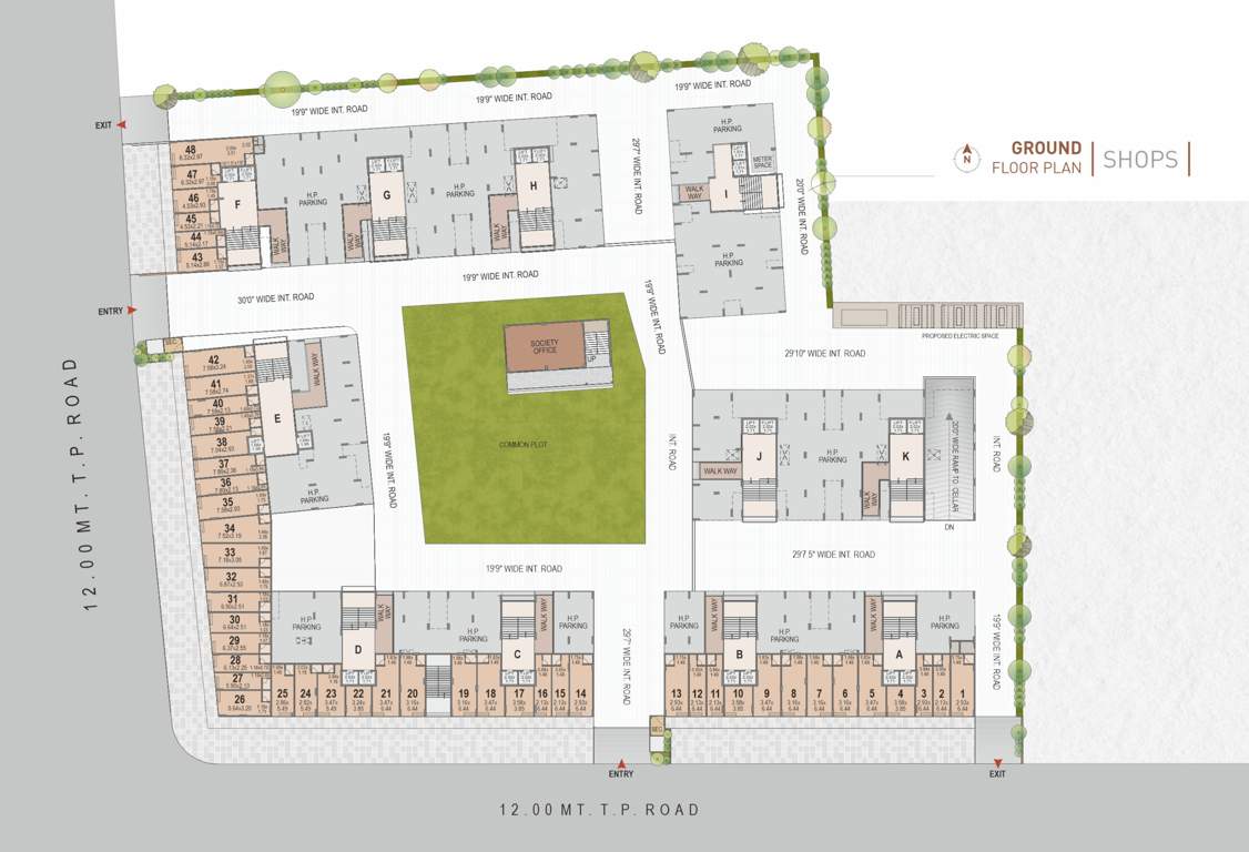  shiv shaligram serenity Block A & B & C & D & E & F & G & H & I & J & K Ground Cluster Plan