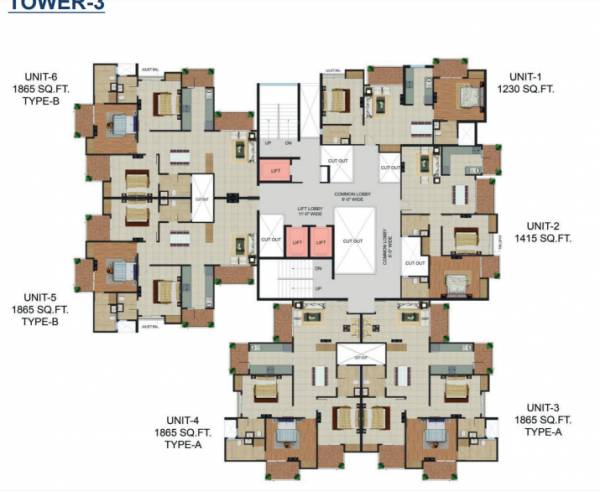  sarovar-heights Tower 3 Cluster Plan