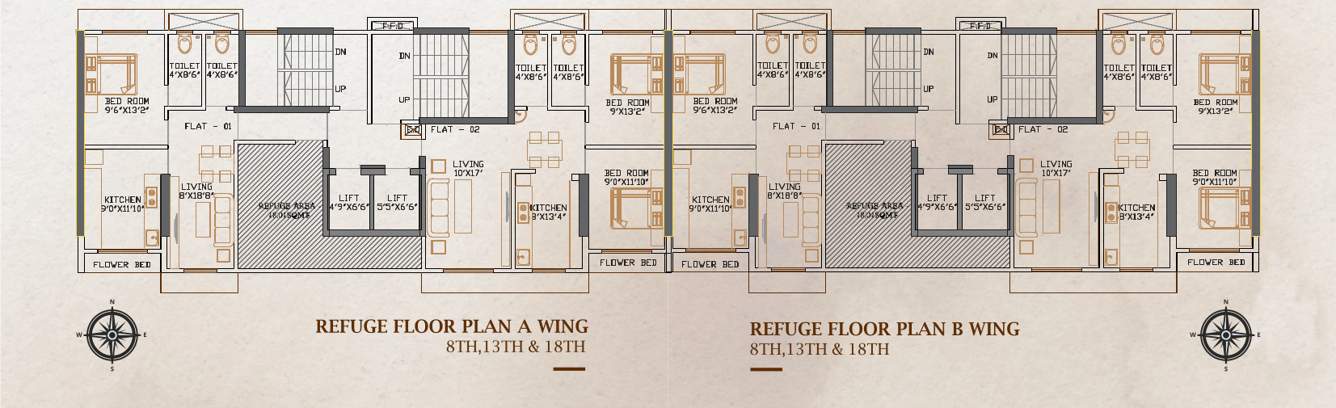  amin heritage Wing A & B Cluster Plan for 8th,13th & 18th Floor
